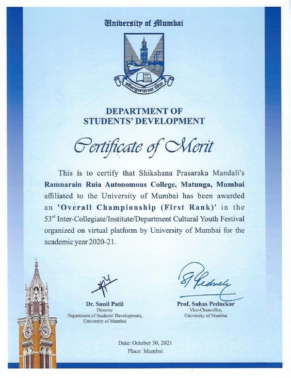 Avishkar Research Convention Certificate 2